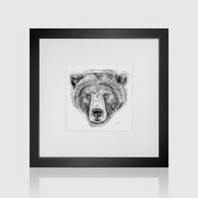 Load image into Gallery viewer, Bear face pencil portrait
