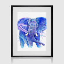 Load image into Gallery viewer, Blue Elephant watercolour painting
