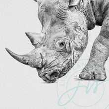 Load image into Gallery viewer, Rhino Profile Pencil Illustration
