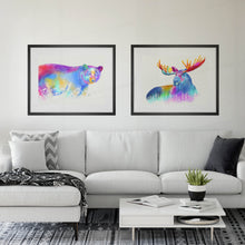 Load image into Gallery viewer, Multicolour Bear &amp; Mountains Watercolour
